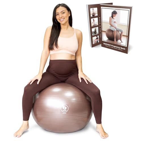 BABYGO® Birthing Ball for Pregnancy & Labor + Our Award Winning Book - Exercise, Birth & Recovery Plan, 5X Stronger Than a Yoga Ball with Eco Friendly Material