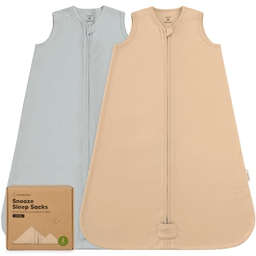 2-Pack Baby Sleep Sacks, Zipper Wearable Blanket - 100% Organic Cotton 0.5TOG, Soft Lightweight Toddler Sleeping Sack 6-12 months, Easy to Wear Newborn Swaddles Sleepsack (Toasty, M)