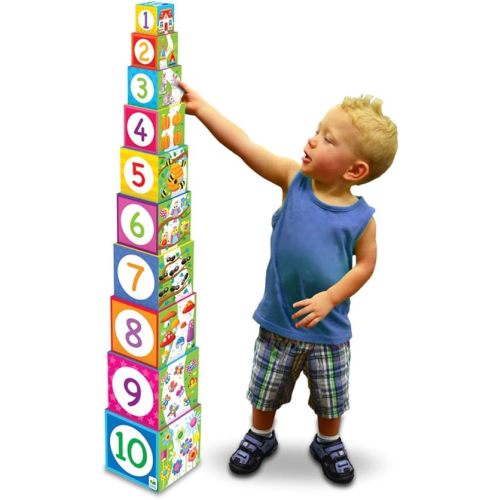 Learning Journey International LLC Play & Learn - Stacking Cubes - STEM Toddler Toys & Gifts for Boys & Girls Ages 12 Months and Up - Mind Building Developmental Learning Toy, Multi (100257)