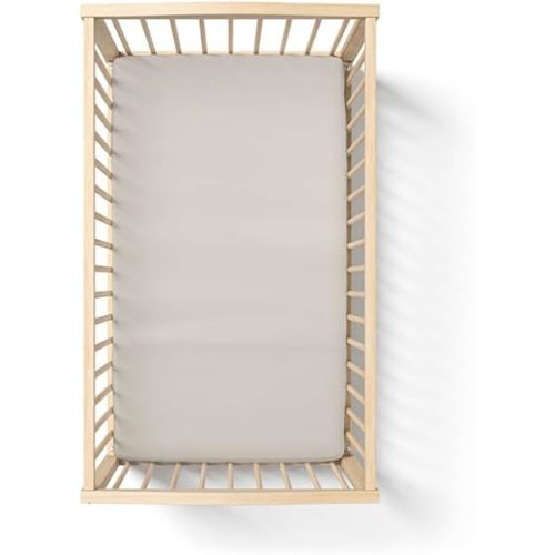 AIZOME Baby Crib Fitted Sheet Made from 100% GOTS Organic Cotton, Non-Toxic Plant-Dyed No Petrochemicals Breathable Hypoallergenic for Baby's Sensitive Skin, 1-Piece Virgin Cotton 28"x52"x8"