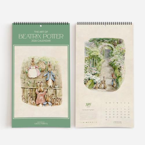 2026 Beatrix Potter Wall Calendar, 14 Cute Prints for Nursery, Baby Shower Gift, Adorable Toddler Room Decor