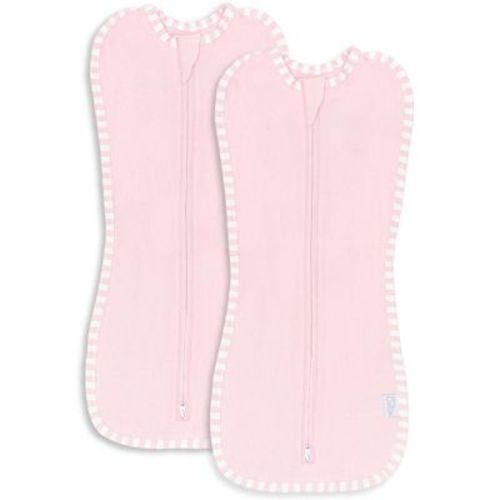 Swaddle Blanket Baby Girl Boy Easy Zipper Wrap 2 Pack Newborn Infant Sleep Sack By Comfy Cubs - Small 0-3 Months, Solid - Pink
