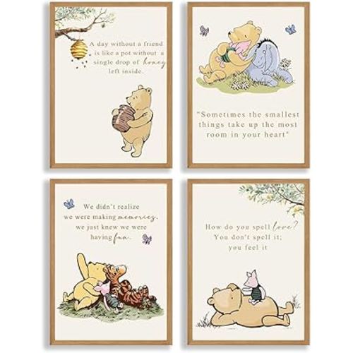 ZsaTuiy Winnie Wall Decor,the Pooh Poster,Nursary Baby Syuff -Winnie Nursery Decor Posters - Pooh Wall Decor, Winnie Baby Shower Decor, Winnie Room Decor,Green