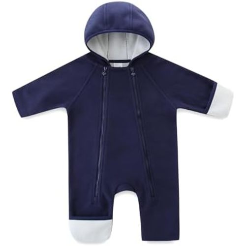 Infant One Piece Zip-Up Hoodie Polar Fleece Spring Fall Outfit Coat 0-18 Months