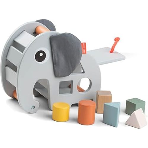 Done by Deer Elphee Sorting Box - Wooden Shape Sorter Toy with Sturdy Handle to take Along - Montessori and Educational Wooden Toy Set - Develop Fine Motor Skills & Learning Shapes in a Fun Way!