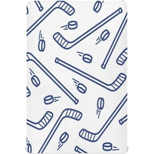 Field Hockey Fitted Crib Sheets Stretchy Portable Playard Sheets for Baby Toddler, Breathable Soft Mini Crib Mattress 52 x 28 in for Boys and Girls