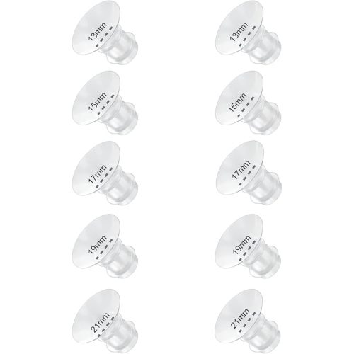 10PCS Flange Inserts 13/15/17/19/21mm,Compatible with Momcozy S12 Pro/M5/S9 Pro Hands-Free Breast Pump,Use for Medela/Spectra/Elvie/Willow/TSRETE/kmaier 24mm Shields/Flanges,Reduce 24mm to Other Size