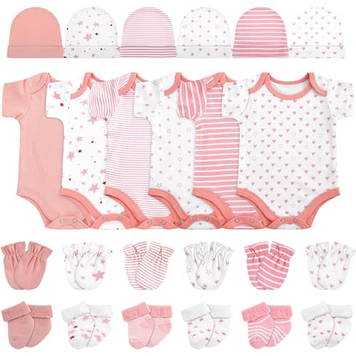 Zoooyawn 6 Set Preemie Layette Set Preemie Clothes Premature Baby Bodysuit Outfit for Nicu Baby Gift