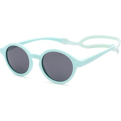 COASION Baby Polarized Sunglasses with Strap Adjustable TPEE Flexible Frame for Toddler Girls Boys Age 0-36 Months