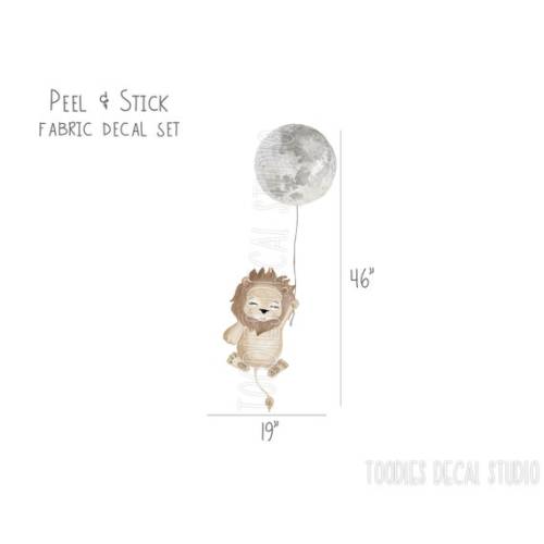 SAFARI Fabric Decal Lion Nursery Decor Watercolor Star - Etsy
