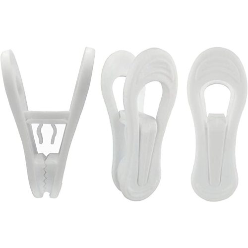 Quadow Hanger Clips 30 Pack, Multi-Purpose Hanger Clips for Hangers, White Finger Clips for Plastic Clothes Hangers, Pants Hangers Clips