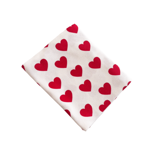 Organic Cotton Waffle Swaddle Blanket, Red Heart