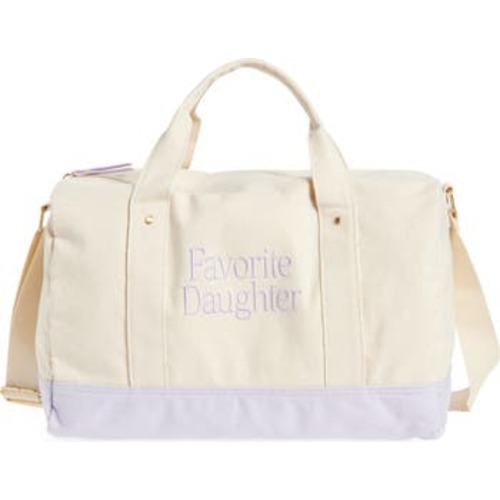 Logo Embroidered Canvas Duffle Bag