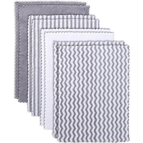 8 Pack Newborn Burping Cloth Unisex Grey and White, 16 × 12 Inch