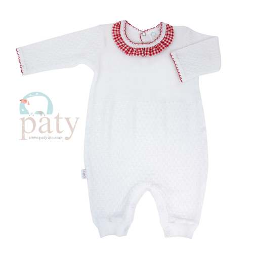 Romper w/ Gingham Collar, 3 months
