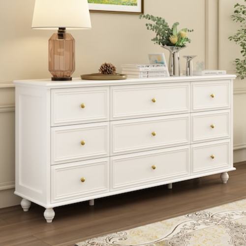 FUFU&GAGA White 9-Drawer Standard Dresser LJY-LX0005-01 at Lowes.com