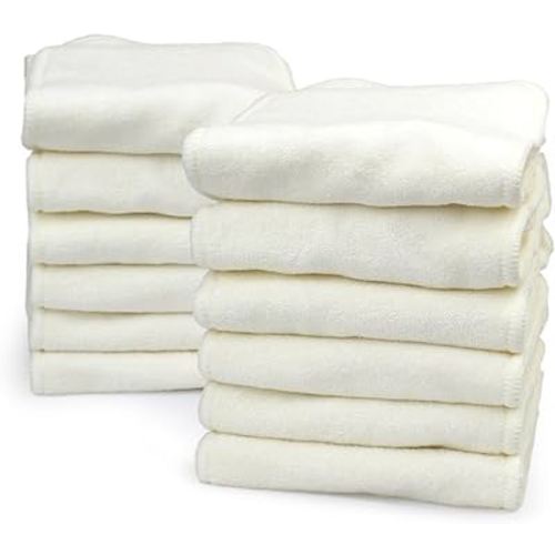 Mama Koala 4-Layer Bamboo Microfiber Cloth Diaper Inserts, Adjustable and Reusable for Any Baby Cloth Diaper(One Size Inserts-6 Pack and Newborn Inserts-6 Pack)
