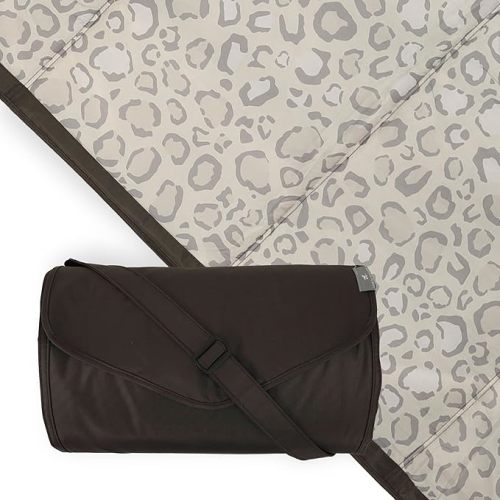 Little Unicorn 5'x7' Outdoor Family Picnic & Beach Blanket | Durable & Water-Resistant Fabric | Compact Fold & Easily Wipes Clean | Zipper Pocket (Snow Leopard)