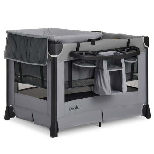 Evolur Cozy Cove Deluxe Playard, Gray
