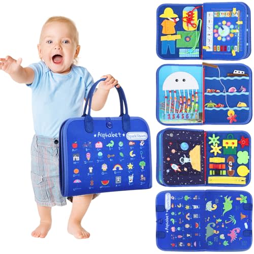 Toddler Abacus Toys - Busy Board Montessori Toys & Bithday Gift for Toddlers Jigsaw Puzzles Stacking Toys