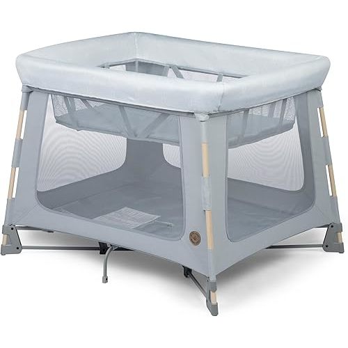 Maxi-Cosi Swift Baby Playpen with Mat, Baby Play Yards, Pack and Play with Bassinet - Portable Playpen for Babies and Toddlers, Classic Slate