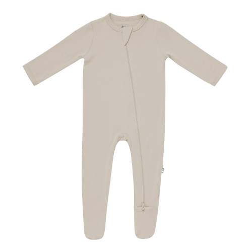 Zippered Footie in Khaki