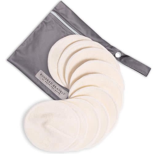 Kindred Bravely Organic Reusable Nursing Pads, Washable, for Breastfeeding & Leaking with Carry Bag, 10 Pack (Twilight)