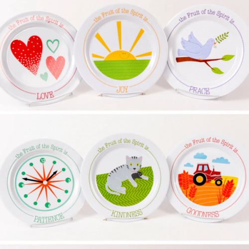 The Fruit Basket - Nine Fruit of the Spirit Plastic Plates – Fruit-Full Kids