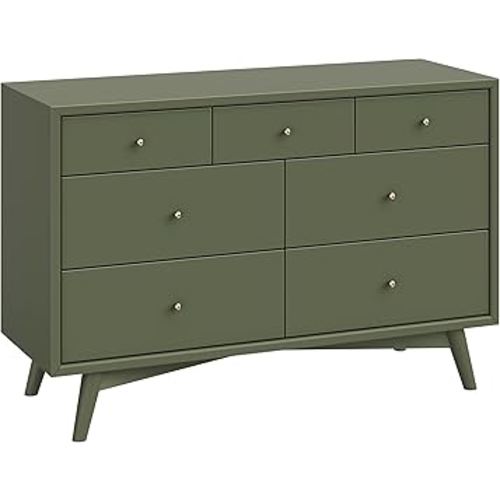 Babyletto Palma 7-Drawer Assembled Double Dresser in Olive Green, Greenguard Gold Certified