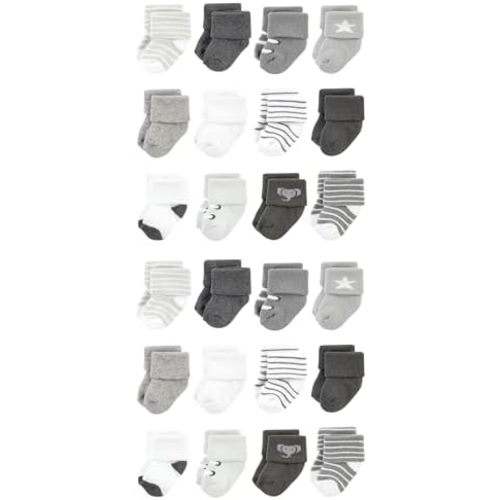 Hudson Baby Unisex Baby Cotton Rich Baby Terry Socks 24-Pack