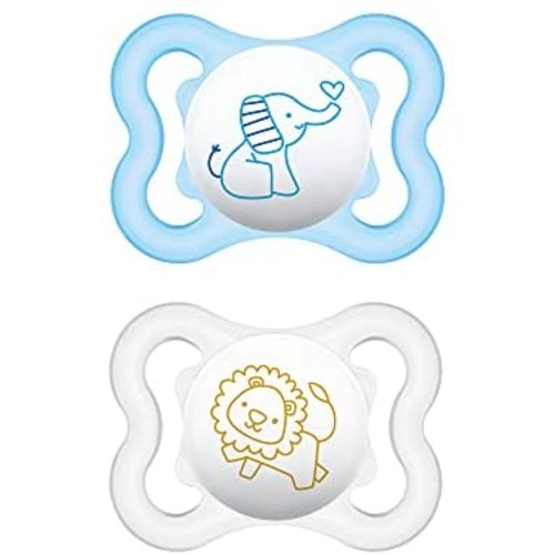 MAM Mini Air Pacifiers, MAM Sensitive Skin Pacifier 0-6 Months, Best Pacifier for Breastfed Babies, Baby Boy Pacifiers, 0-6 (Pack of 2)