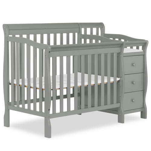 Dream On Me Jayden 4-in-1 Mini Convertible Crib And Changer, Sea Grass