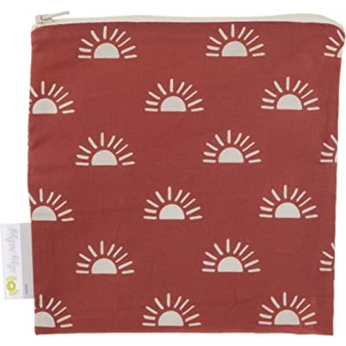 Itzy Ritzy Reusable Snack Bag – 7” x 7” BPA-Free Snack Bag is Food Safe, Washable & Ideal for Storing Snacks, Pacifiers, Electronics and Makeup in a Diaper Bag, Purse or Travel Bag, Terracotta Sunrise