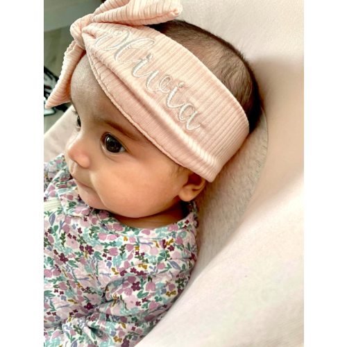 Baby Girls Stretch Headband With Name Wide Baby Headwrap - Etsy