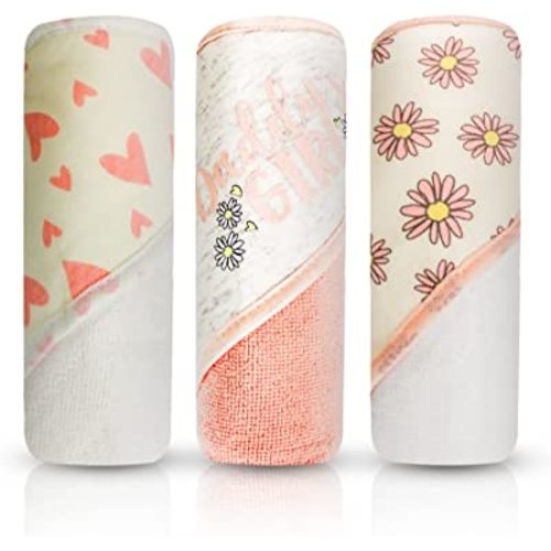 MODERN BABY 3 Pack Hooded Baby Bath Towel Set for Newborns Infants & Toddlers, Boys & Girls Baby Hooded Towels