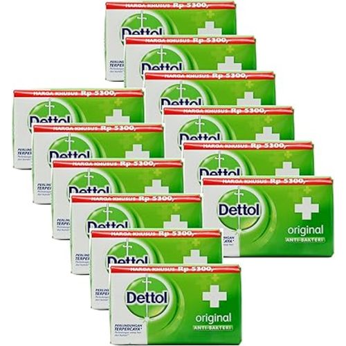 Dettol Anti-Bacterial Hand and Body Bar Soap, Original, 110 Gr / 3.88 Oz (Pack of 12)