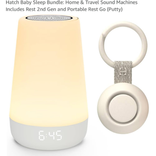 Hatch Baby Sleep Bundle: Home & Travel Sound Machines Includes Rest 2nd Gen and Portable Rest Go (Putty)