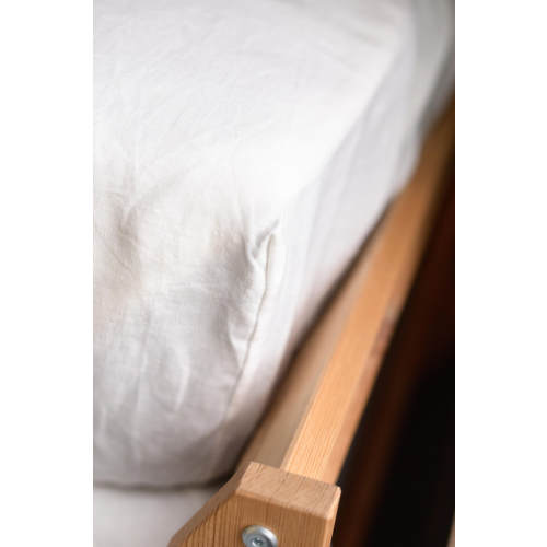 Organic Linen Fitted Crib Sheet - Off White