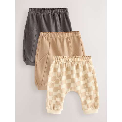 Mono Checkerboard Joggers Baby 3 Pack (0mths-2yrs)