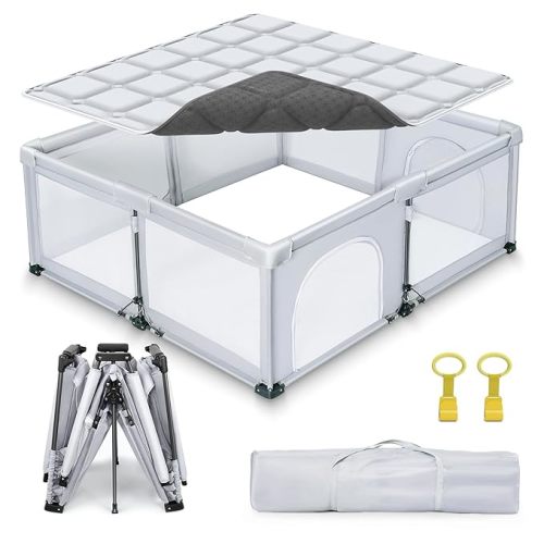 Foldable Baby Playpen with Mat, 50X50, Indoor & Outdoor