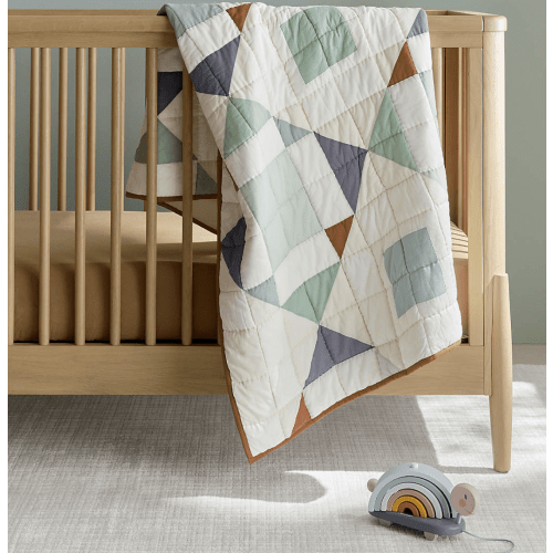 Heritage Blue Organic Cotton Baby Crib Quilt