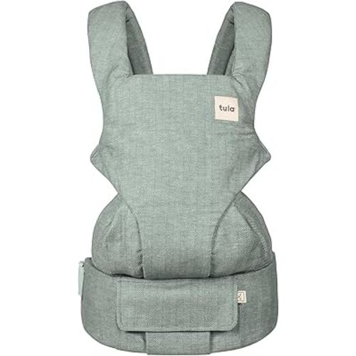 Baby Tula Explore Carriers - Breathable Baby Carrier Newborn to Toddler - Adjustable Toddler Carrier - Multiple Ergonomic Positions Front and Back - Ergonomic Fit for 7-45 lb - Linen, Spruce