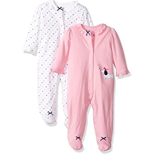 Little Me Baby Boys' and Girls' 100% Cotton 2-Pack Footies