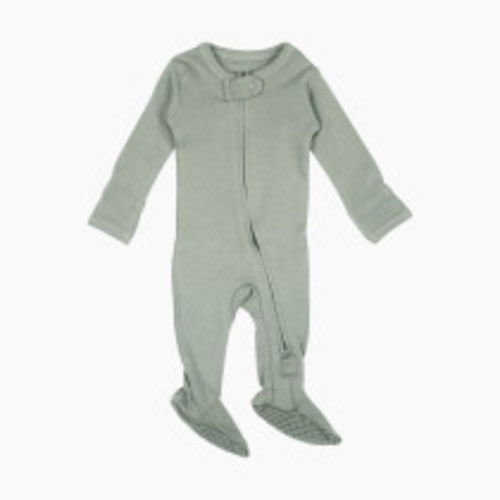 L'ovedbaby Organic 2-Way Zipper Footie - Seafoam, Preemie-Nb