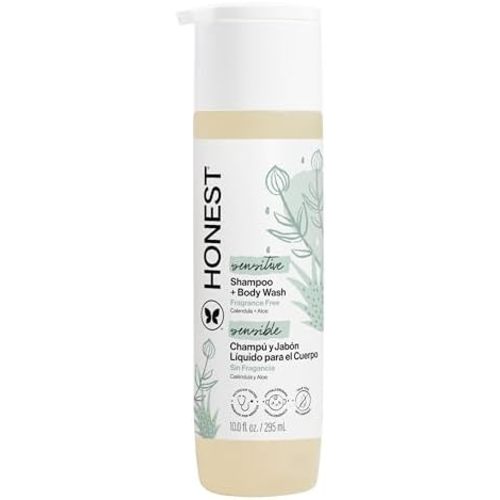 The Honest Company Shampoo & Body Wash, Tear-Free, Fragrance-Free, 10 fl oz