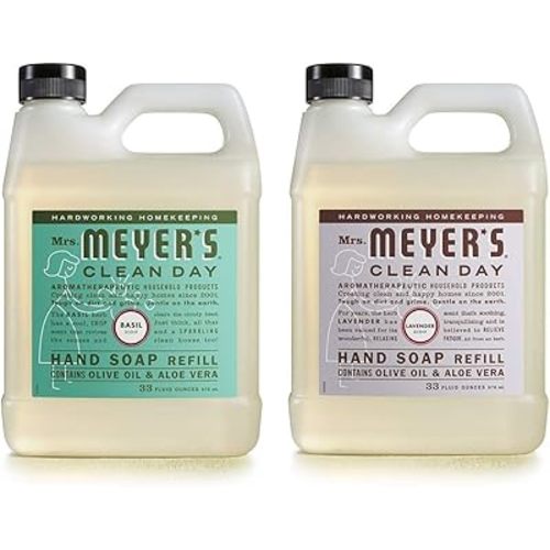 Mrs. MEYER'S CLEAN DAY Hand Soap Refill Scent Variety Pack 2 CT (Lavender + Basil)
