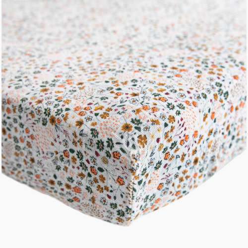Little Unicorn Cotton Muslin Crib Sheet - Pressed Petals