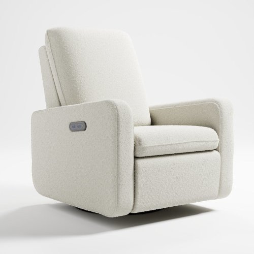 Graco Teddi Infant Power Recliner Swivel Glider with USB, Ivory Boucle