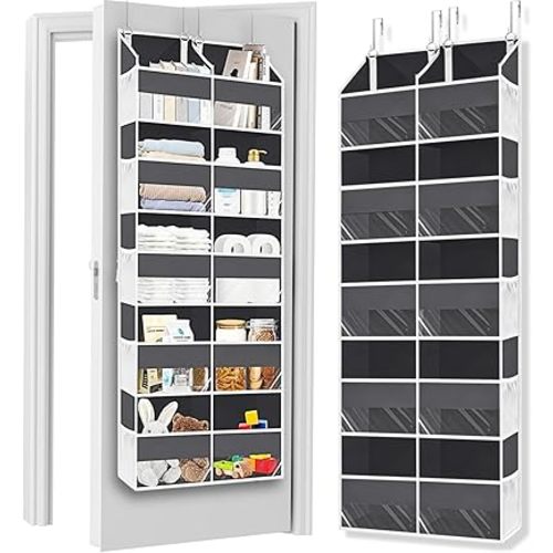 Over the Door Organizer 5 Tiers, Extra Large Behind Door Storage of 10 Compartments, 80 lbs Weight Capacity Over Door Organizer, Door Hanging Organizer for Closet, Diaper Organizer, Room storage