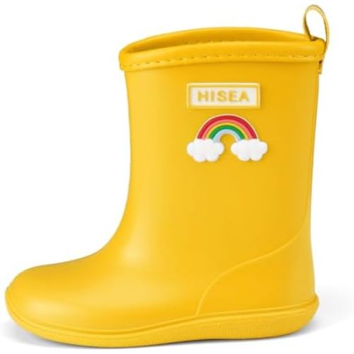 HISEA Toddler Rain Boots Waterproof, Baby Kids Short Rubber Rain Shoes Lightweight for Boys Girls